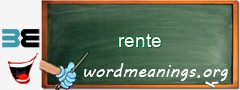 WordMeaning blackboard for rente